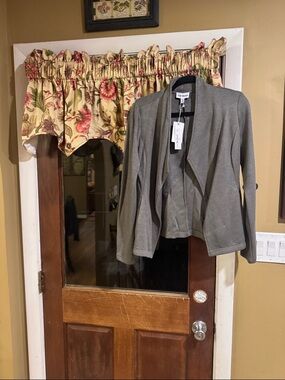 Steve Madden Gray Open-Front Draped Blazer